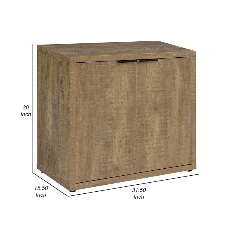 Azia Accent Cabinet, 2 Doors, Adjustable Shelves, Mango Brown Wood Frame