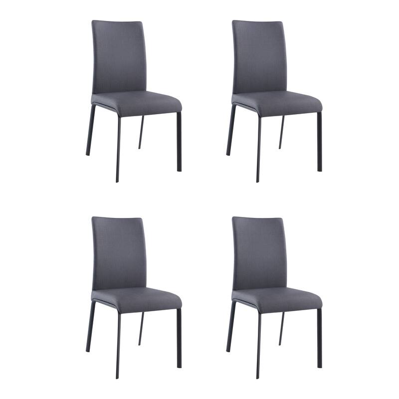 Somette Amanda Curved Back Dining Chair in Ash, Set of 4 - Set of 4 - Grey - Dining Height