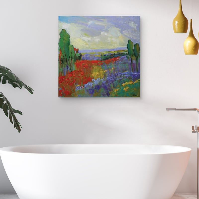 Poppy Field Valley by Alexi Fine Canvas Art Print
