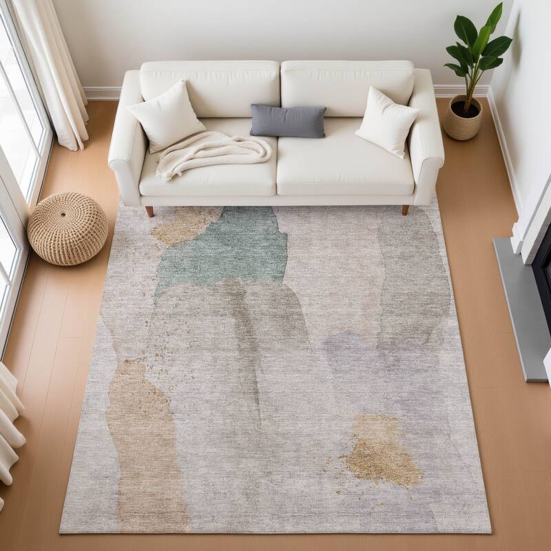 Premium Washable Super Soft Vintage Modern Mayfield Rug - Copper - 5' x 7'6"