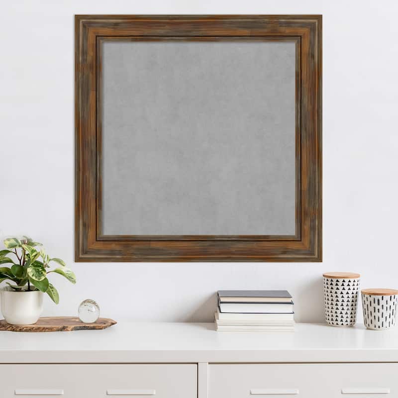 Amanti Art Alexandria Rustic Brown Framed Magnetic Board