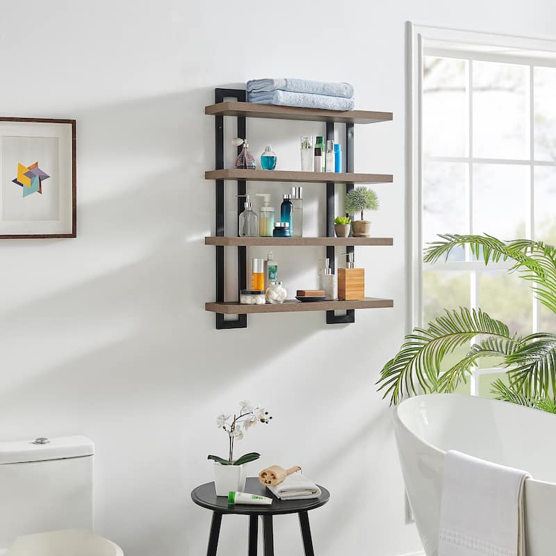 Danya B. 4-Tier Floating Bracket Wall Shelf
