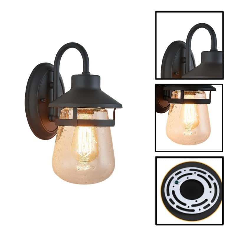 E26 Wall sconce black wall lighting glass, metal wall lamps