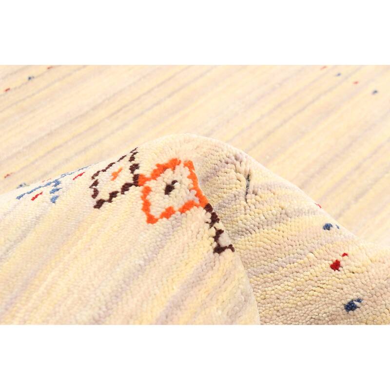 ECARPETGALLERY Hand Loomed Kashkuli Gabbeh Beige Wool Rug - 3'0 x 4'10