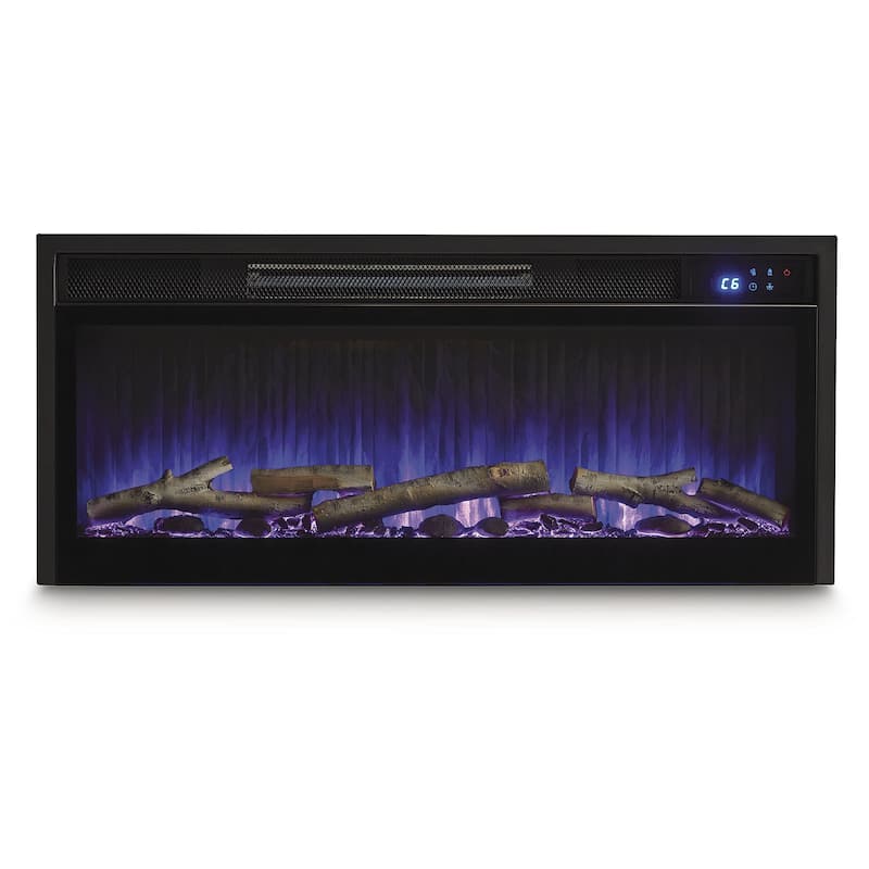 Signature Design by Ashley Entertainment Accessories Black Fireplace Insert - 34"W x 6"D x 15"H