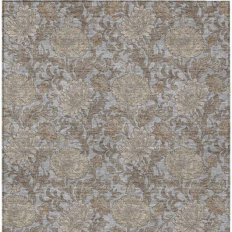 HomeRoots Floral Transitional Rectangle Outdoor Rug
