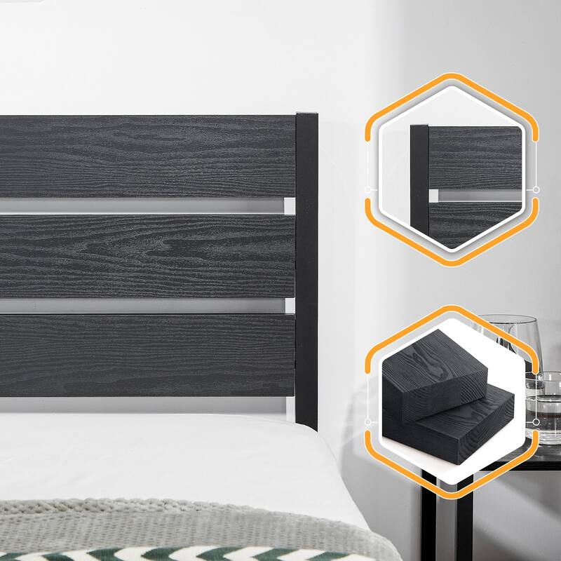 VECELO Twin Size Kids Bed Frames with Headboard and Footboard,Twin Size Bed Set of 2