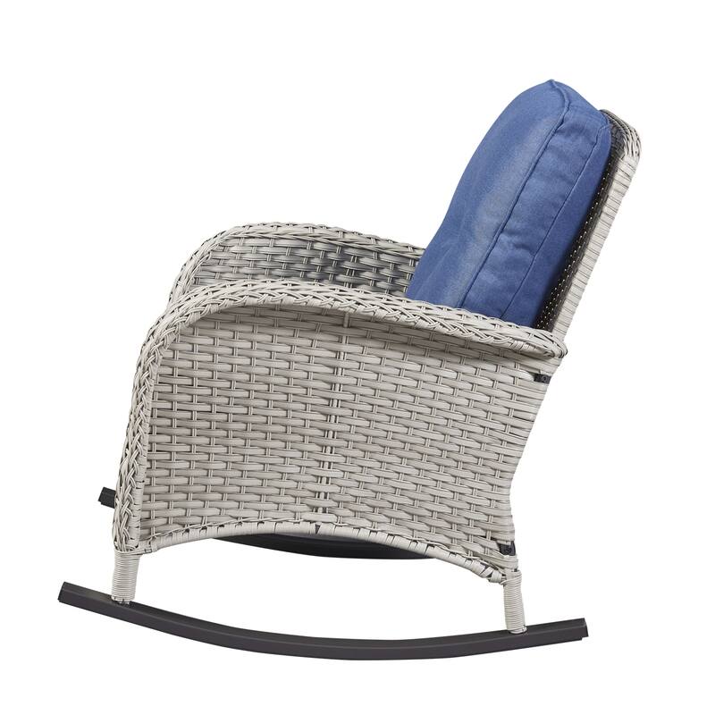 Gymojoy Outdoor Rocking Chairs Table with Cushions Set of 2