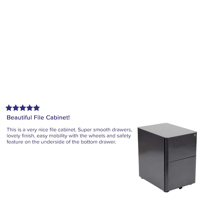 Modern 3-Drawer Mobile Locking Filing Cabinet Storage Organizer