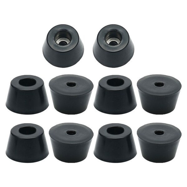 Unique Bargains 10 Pcs Antislip Rubber Round 21mm x 12mm Chair Foot Cover Table Furniture Leg Protector Balck
