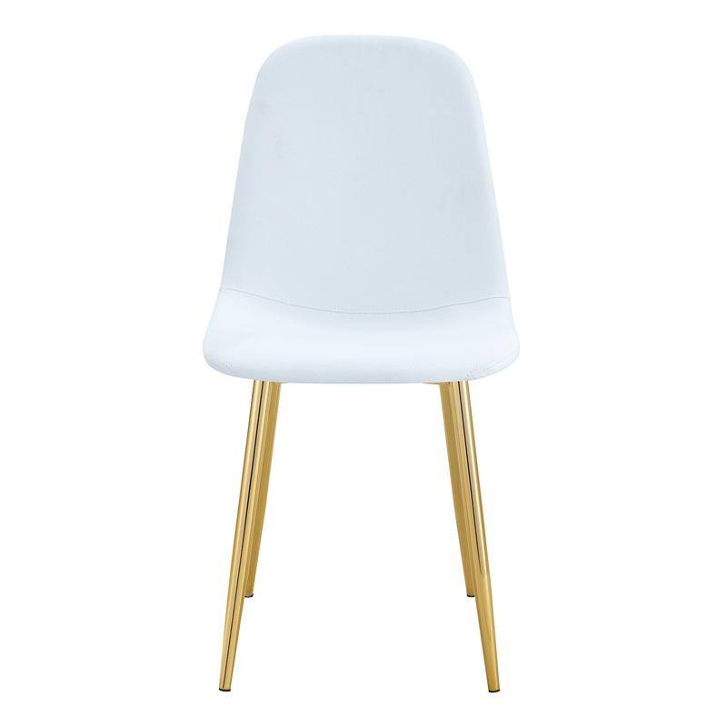 Set of 4 Modern Dining Chairs - Breathable Linen-Cotton Upholstery & Sturdy Integrated Metal Legs