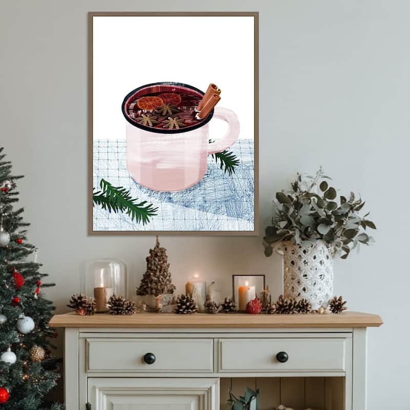 Mulled Wine by Goed Blauw (23 x 30 in.), Framed Canvas Wall Art Print - Sylvie Dark Gold
