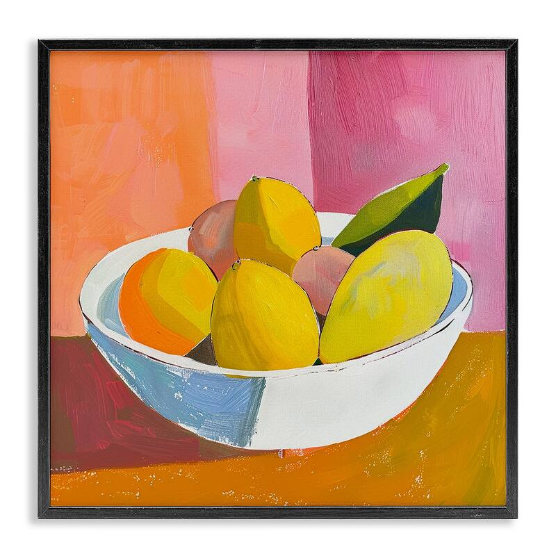 Stupell Bold Kitchen Citrus Fruits Framed Giclee Art Design By Walker Noble - 12 x 12 - Black