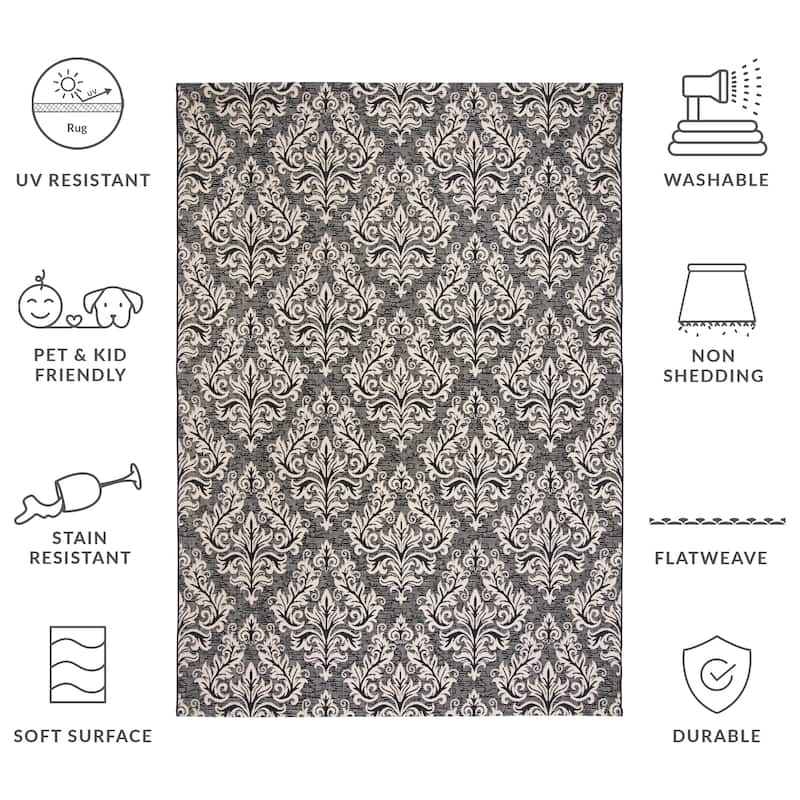 SAFAVIEH Courtyard Moshka Indoor/ Outdoor Waterproof Patio Backyard Rug