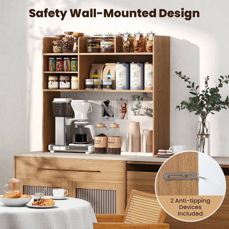 Gymax 3-Tier Desktop Bookshelf w/ 6 Shelves Desk Organizer for