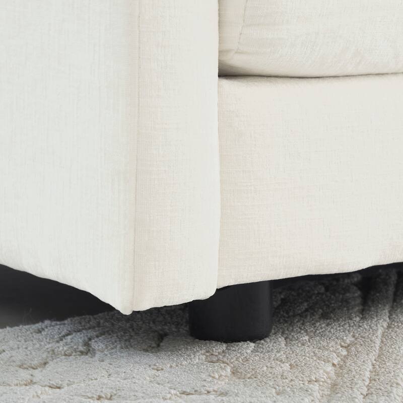 Modern Accent Chair with Ottoman Upholstered Armchair