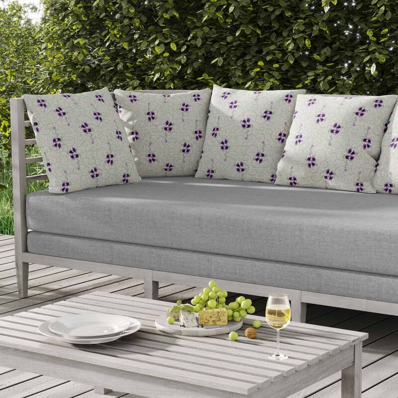 Orchid Artistry Indoor/Outdoor Reversible Throw Pillow Green and Violet
