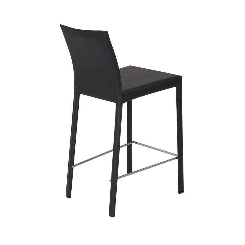 Set of Two Full Faux Leather Counter Stools - 16.93" W x 21.07" D x 37.01" H