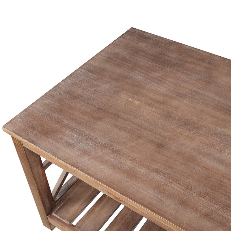GDFStudio - Nathaniel Rustic Wood Coffee Table with Spacious Storage - 47.24" W x 23.62" D x 19.68" H