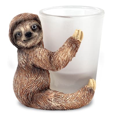 CoTa Global Cool Sloth Shot Glass – Novelty Glassware - 2.5Lx2.4Wx2.75H inches