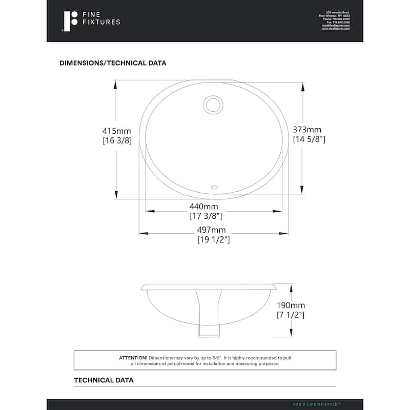 Fine Fixtures Undermount Vessel Bathroom Sink