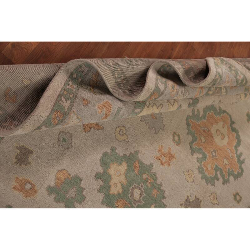 Floral Oushak Oriental Area Rug Handmade Wool Carpet - 9'2"x 11'9"