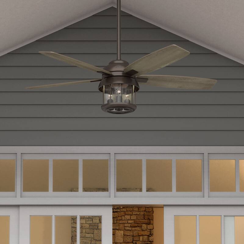 Hunter 52" Coral Bay Outdoor Ceiling Fan with Light - Weathered Copper