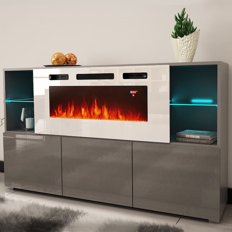 Komi WH03 63-inch Modern Electric Fireplace Sideboard