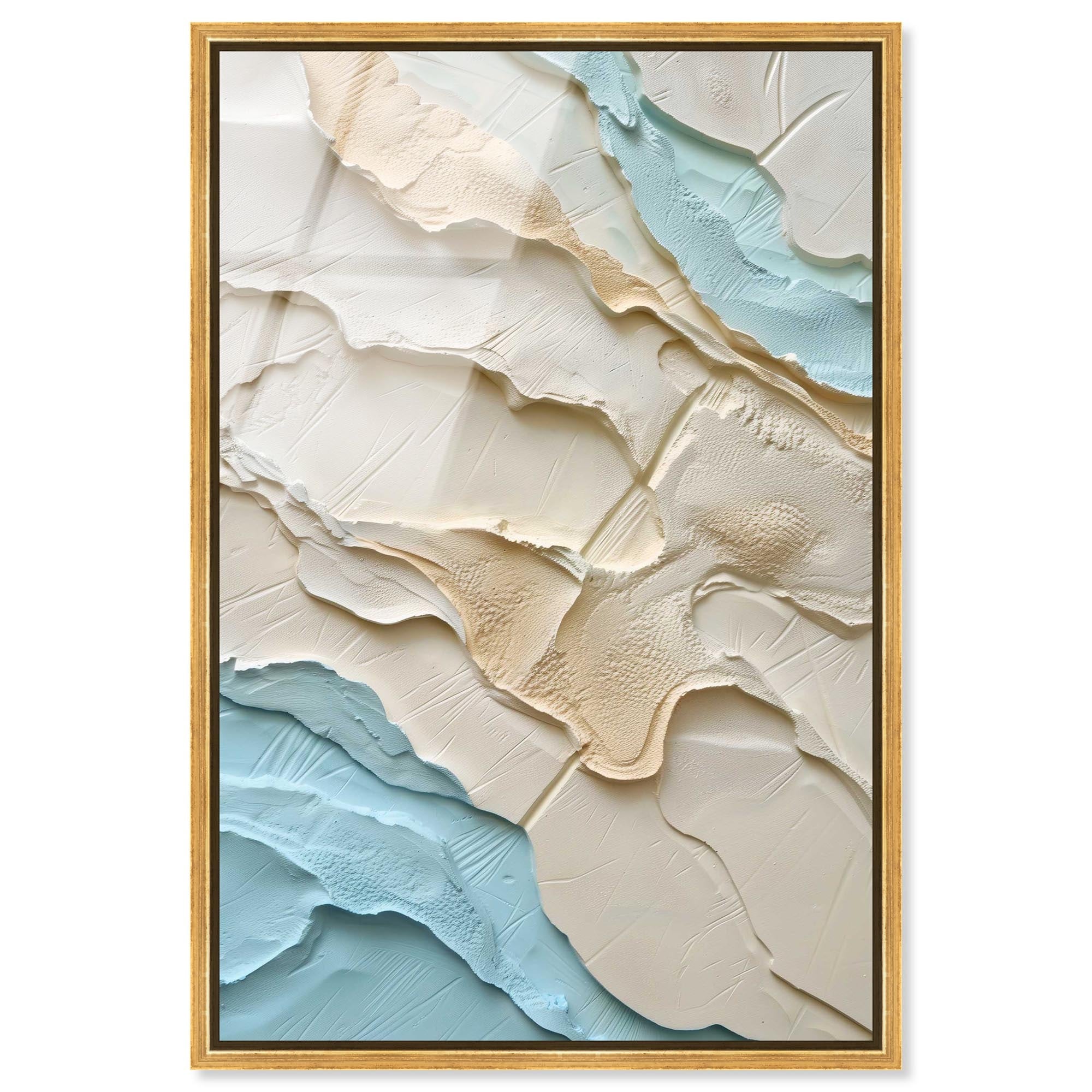Soft Ocean Sand Abstracts Framed Acrylic Wall Art by Art Remedy
