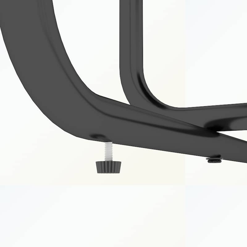 Rectangle Dining Table with Metal Frame - Transparent&Black