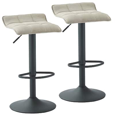 Pluto-Adjustable Height Fabric Stool, Set of 2