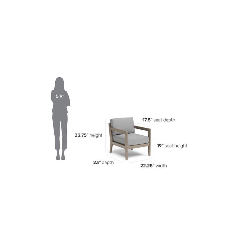 Homestyles Sustain Gray Wood Outdoor Lounge Armchair