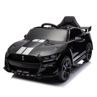 12V Ford Mustang Shelby GT500 Ride-On Car with Remote Control - 3 Speeds, LED Lights, AUX/USB MP3, Safety Belt - Age 3+