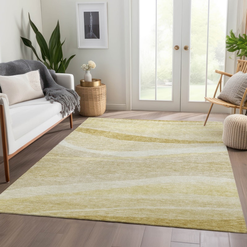 Machine Washable Indoor/ Outdoor Contemporary Deco Chantille Rug