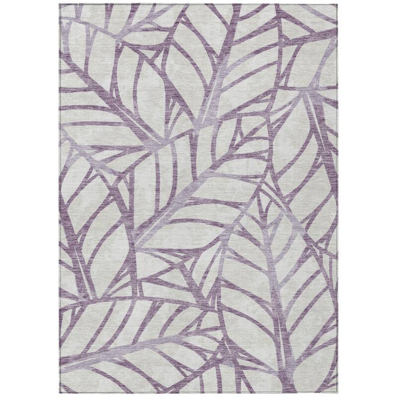 Machine Washable Indoor/ Outdoor Chantille Modern Palms Rug