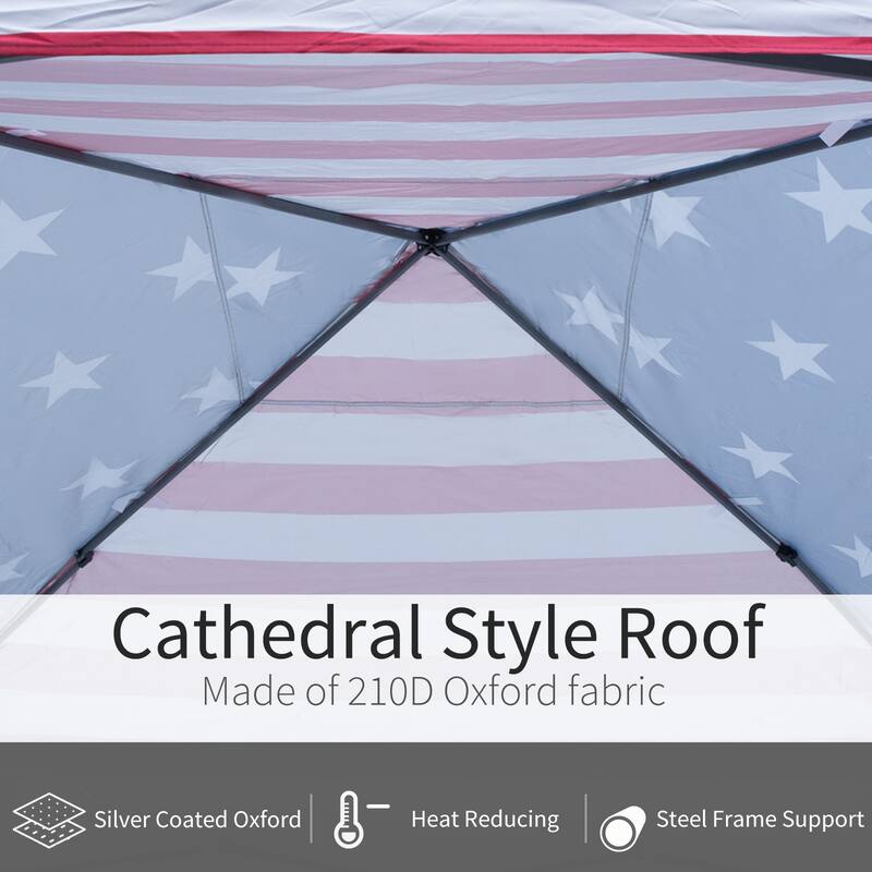 Outsunny Pop-up Canopy 10' x 10' Vendor Tent w/ Removable Mesh Walls