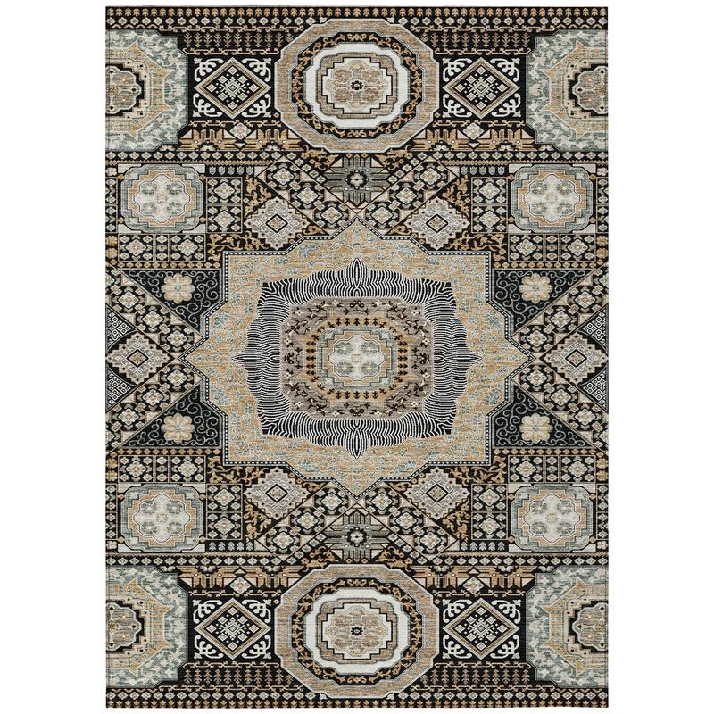 Machine Washable Indoor/ Outdoor Traditonal Isaiah Chantille Rug