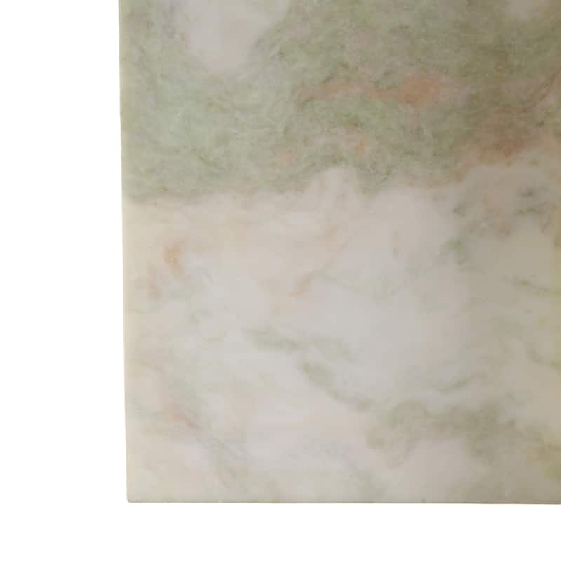 Stone Marble Accent Table Sculptural Geometric Base and Sleek Design