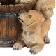 preview thumbnail 10 of 11, Resin Puppies and Water Faucet Outdoor Fountain with LED Light