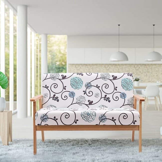Modern Fabric Loveseat Sofa Couch Upholstered 2-Seat Armchair - 45" x 26.5" x 32" (L x W x H)