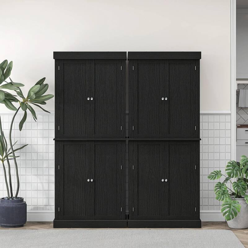 72" Kitchen Cabinet, Pantry Storage Cabinet with Doors and Shelves