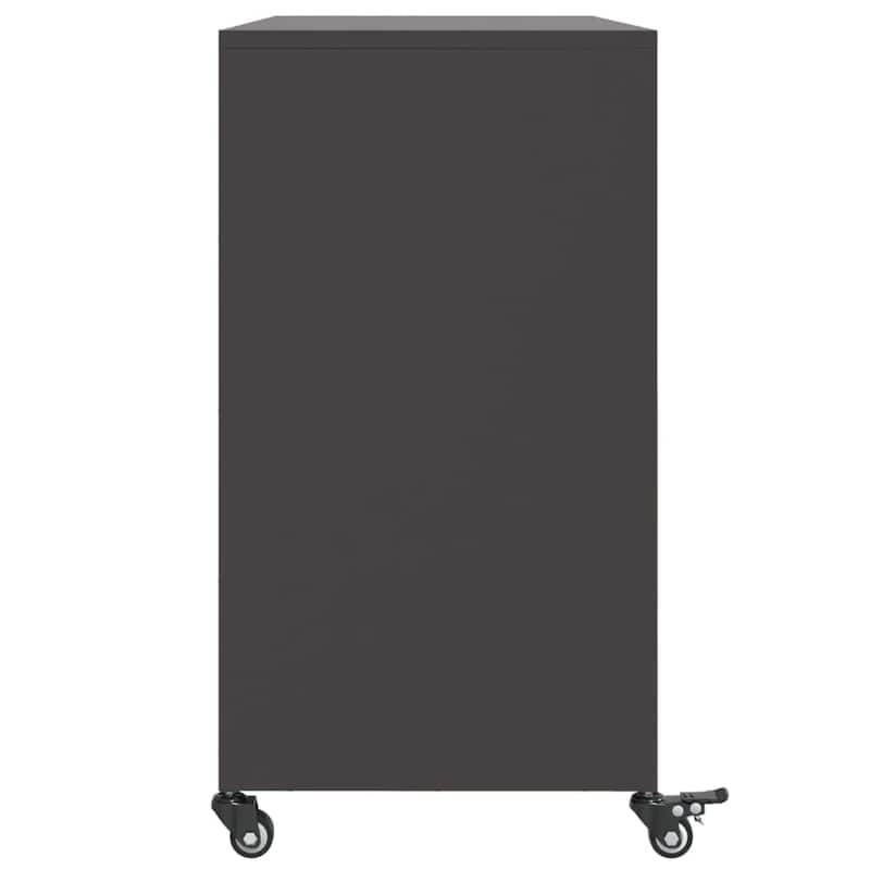 vidaXL Sideboard Black Cold-rolled steel Medium Cabinet Rectangular - 15.4 x 39.6 x 28.3