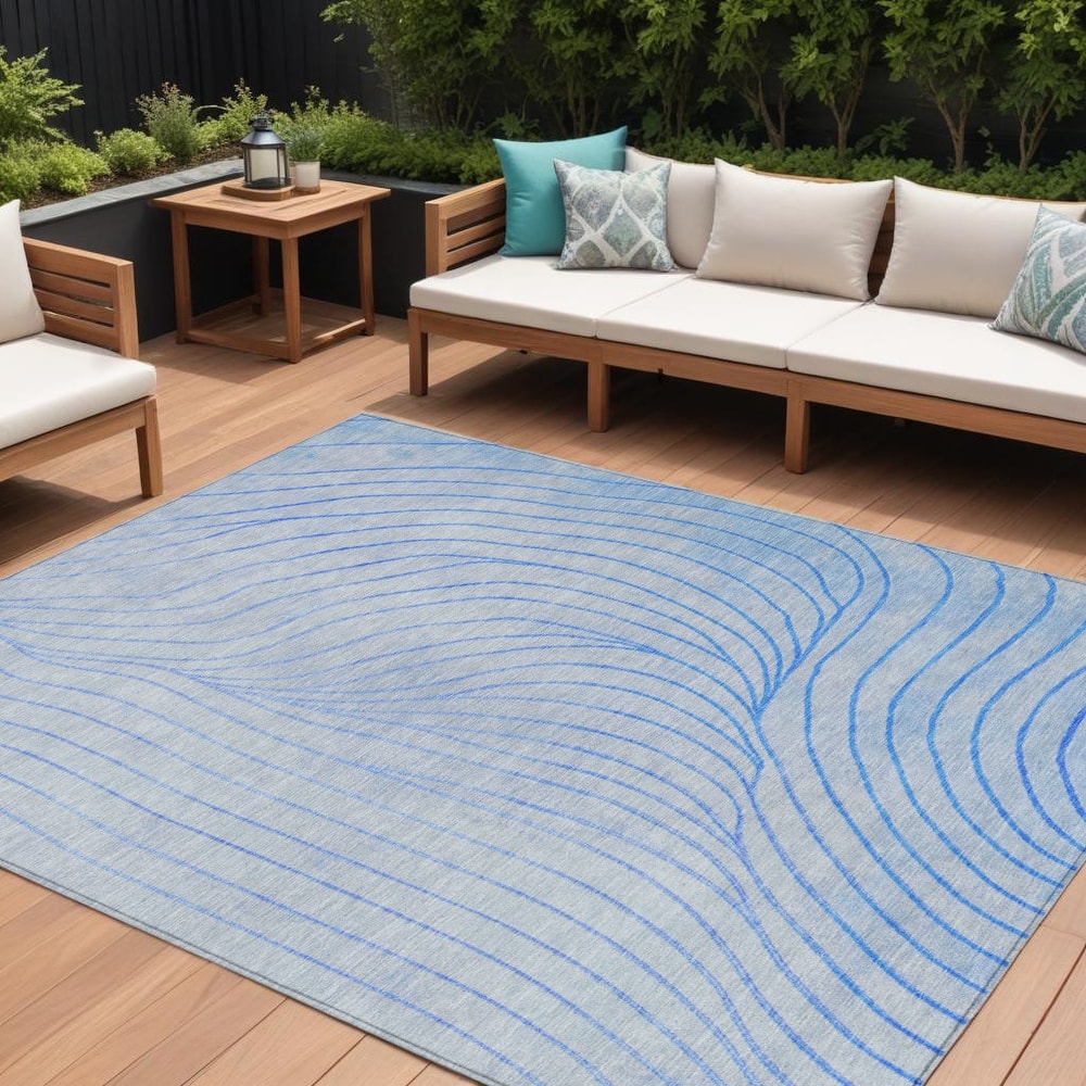 HomeRoots Abstract Transitional Rectangle Outdoor Rug