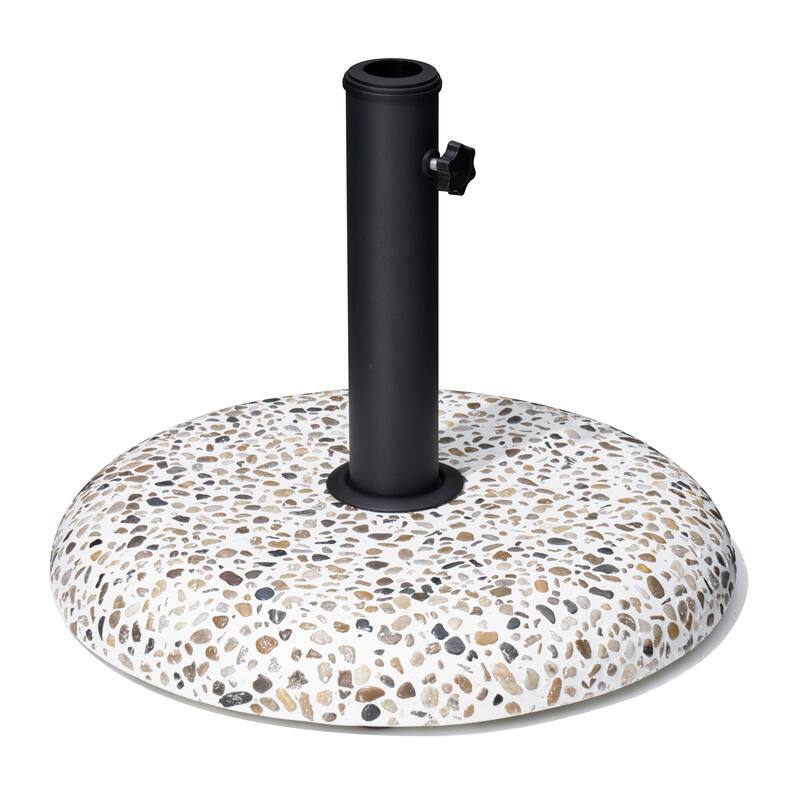 Outdoor Patio Umbrella Stand Concrete-cobble Finish - Cobble