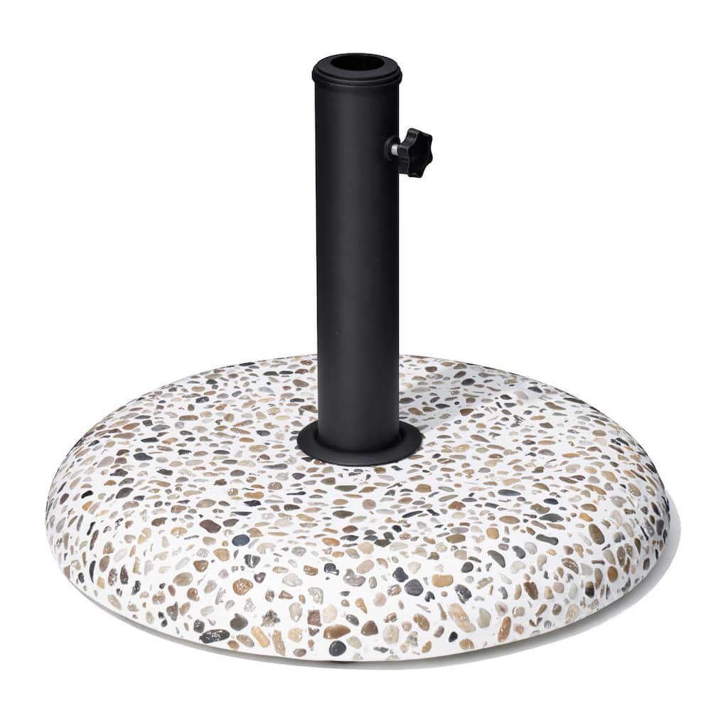 Pellebant Outdoor Patio Market Umbrella Stand with Concrete-Cobble Finish