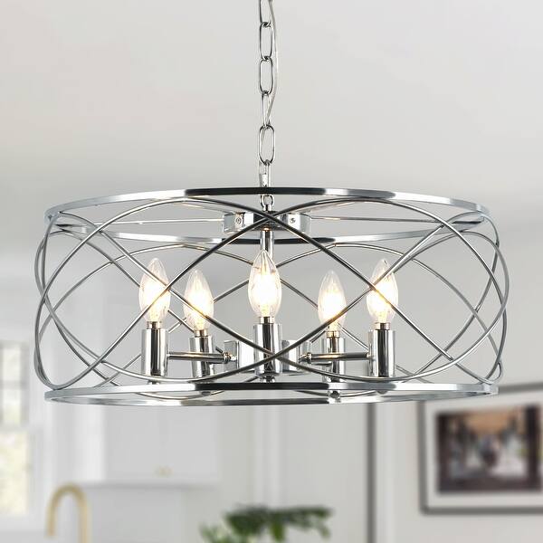 Bella Depot 5-Light Industrial Black Metal Cage Dimmable Chandelier 70-Inch  Adjustable Pendant Light for Kitchen Island, Hallway - Bed Bath & Beyond -  42310566