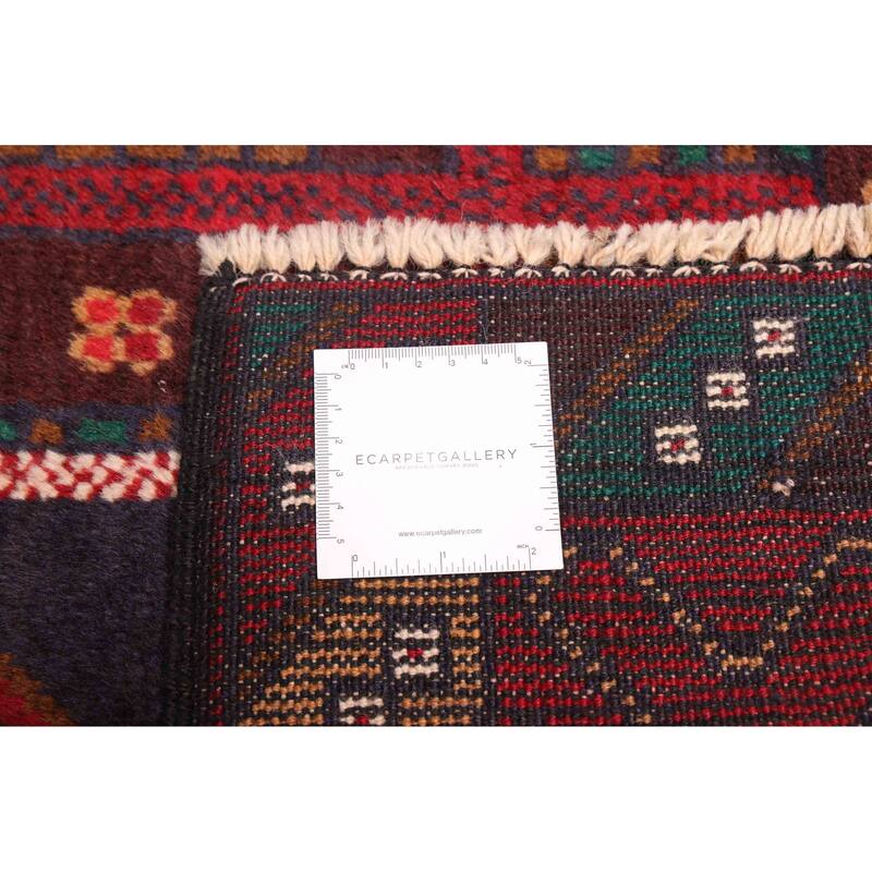 ECARPETGALLERY Hand-knotted Teimani Dark Navy, Red Wool Rug - 3'9 x 6'1