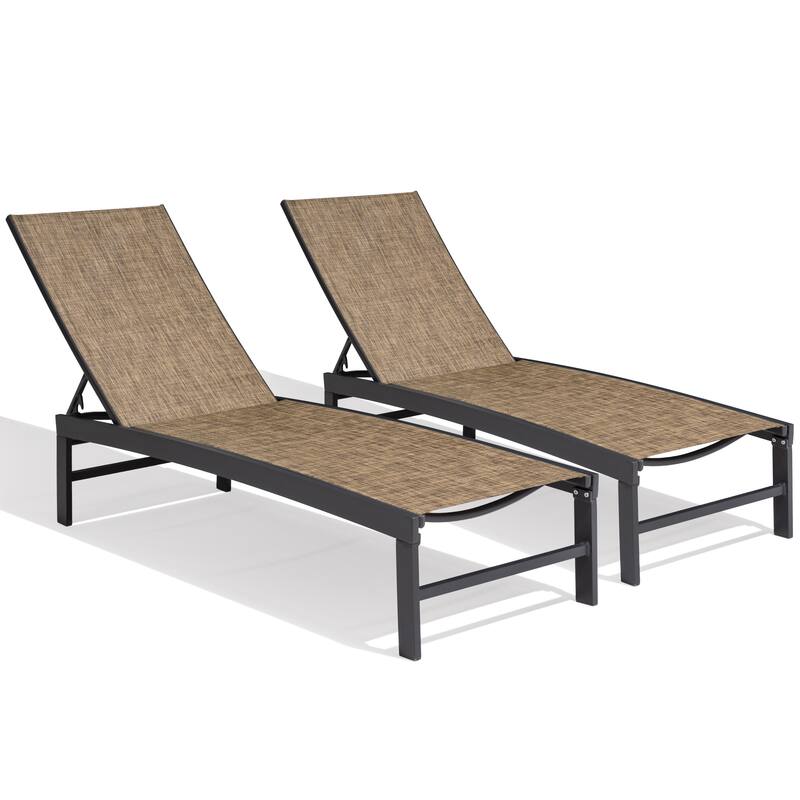 Outdoor Pool Lounger Aluminum All-weather Adjustable Chaise Lounge Chair - See Picture