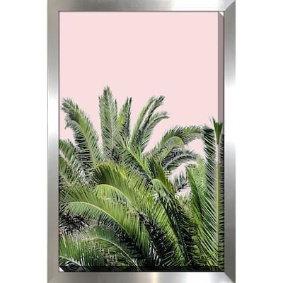 "Tropical Leaves on Blush II (Vertical)" Print on Acrylic