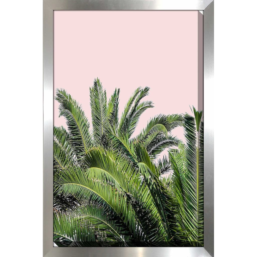 "Tropical Leaves on Blush II (Vertical)" Print on Acrylic